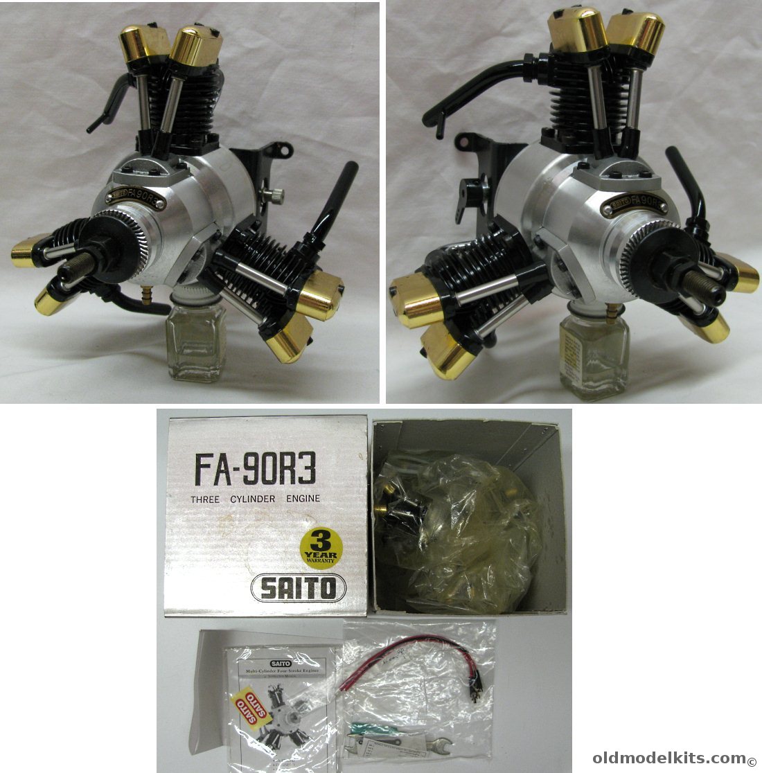 Saito FA-90R3 Three Cylinder Radial - Gas Engine for RC Flying Model Aircraft plastic model kit